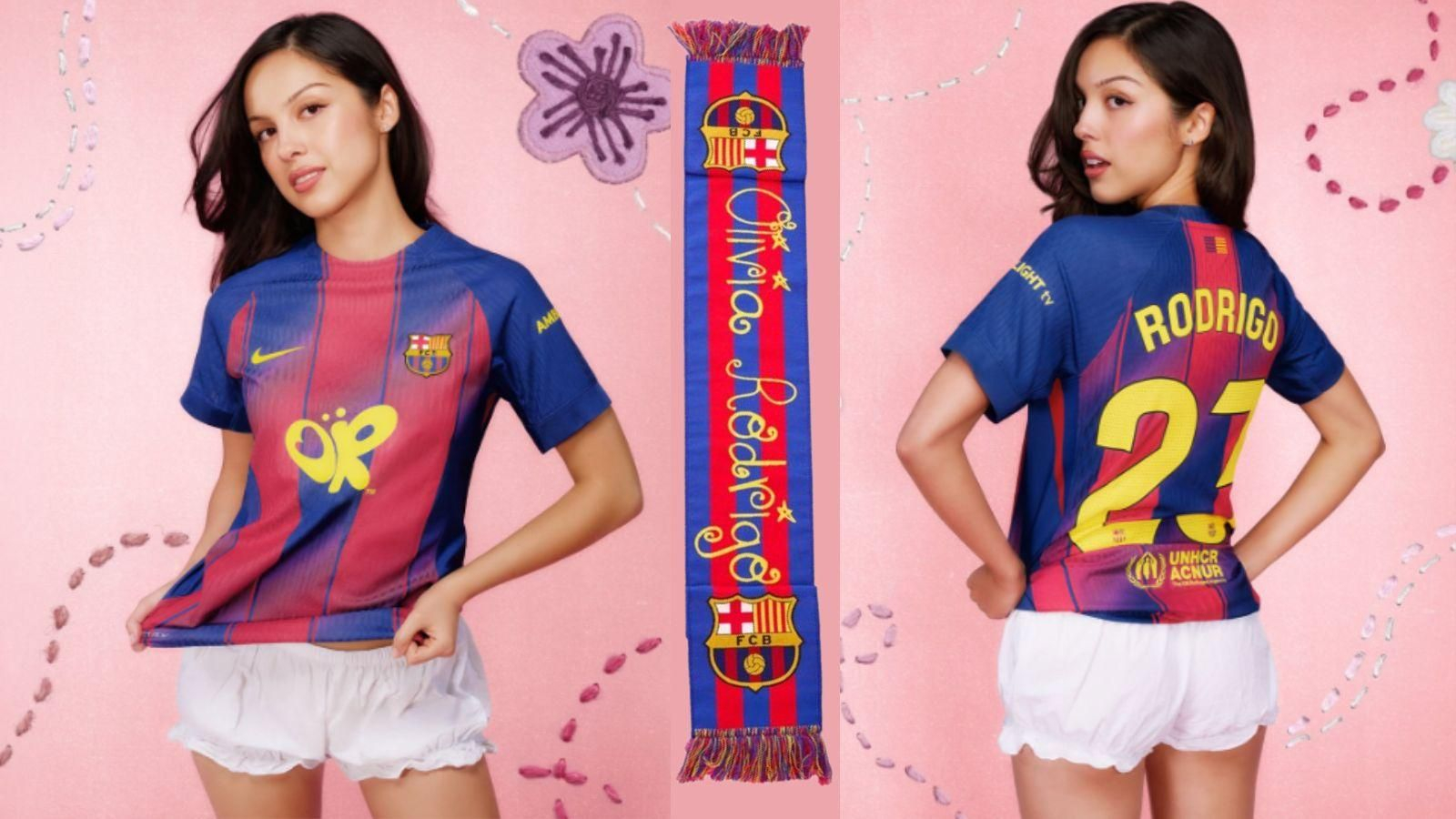 Olivia Rodrigo, protagonista de la camiseta especial del FC Barcelona en el Clásico en una colaboración con Spotify.