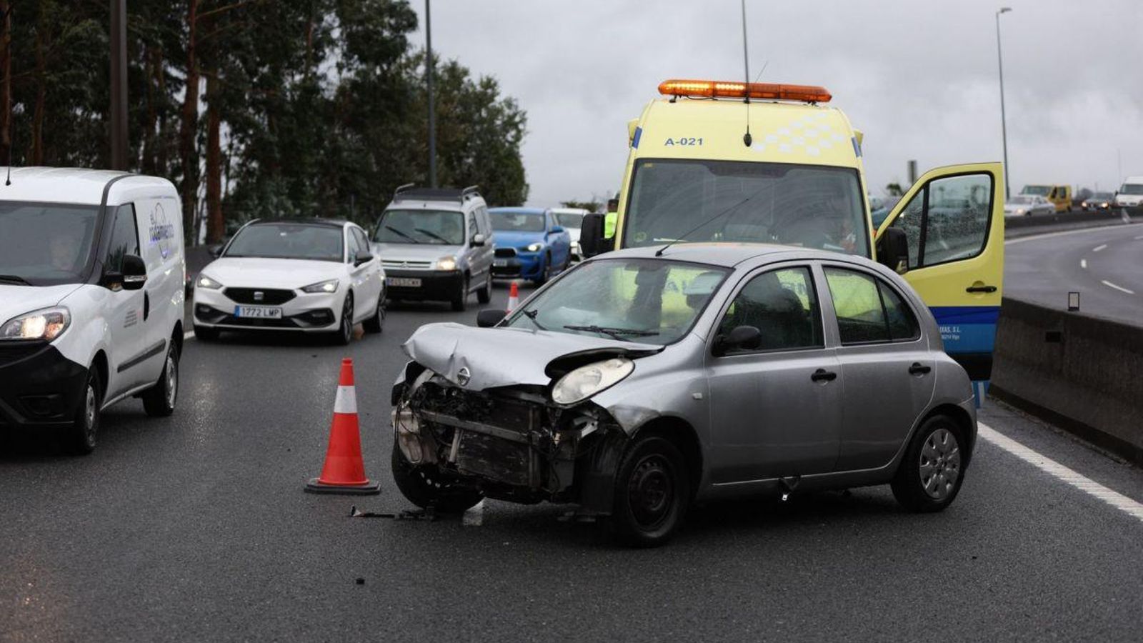 Accidente en la A-55.