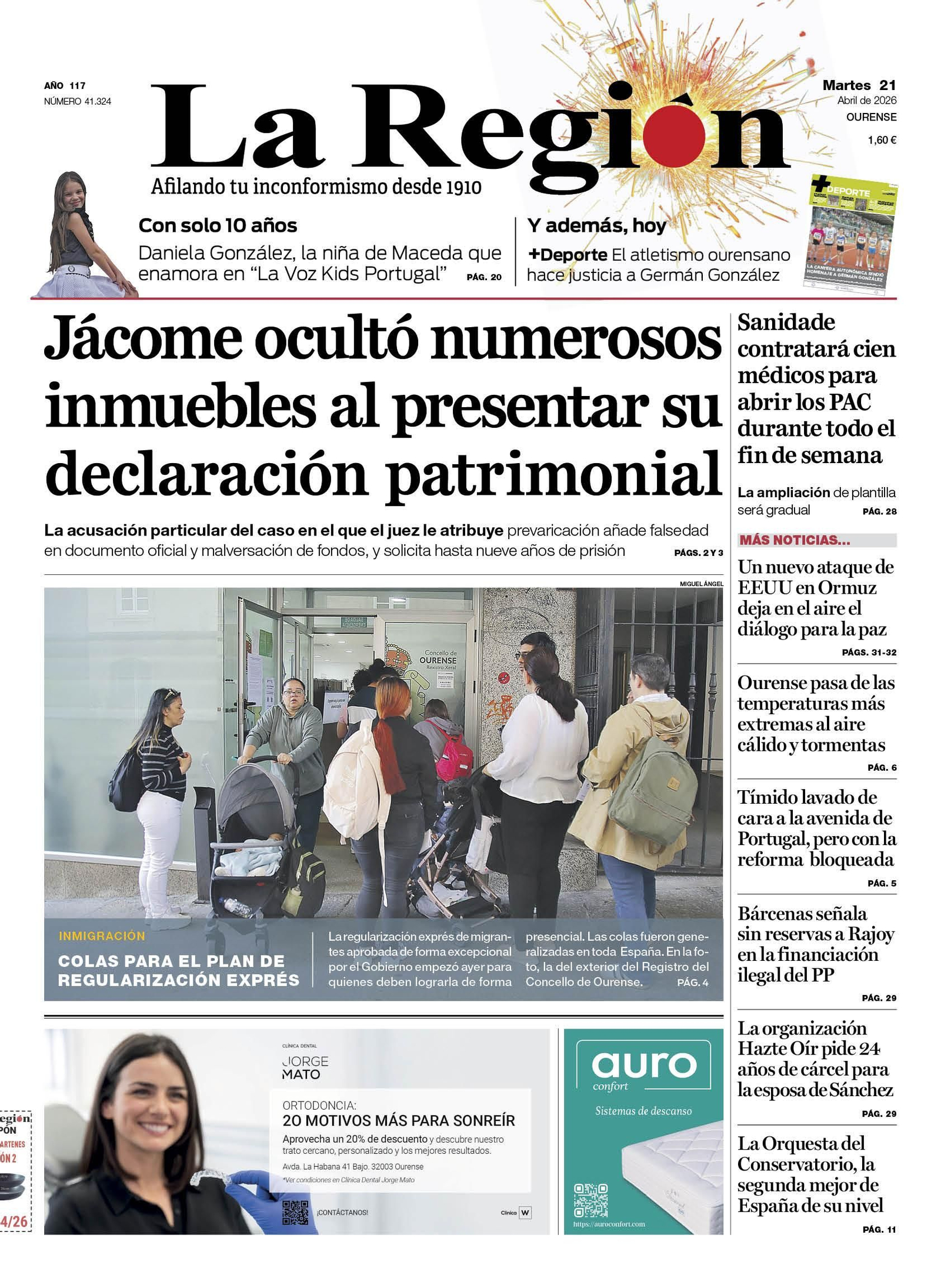 La portada de La Región