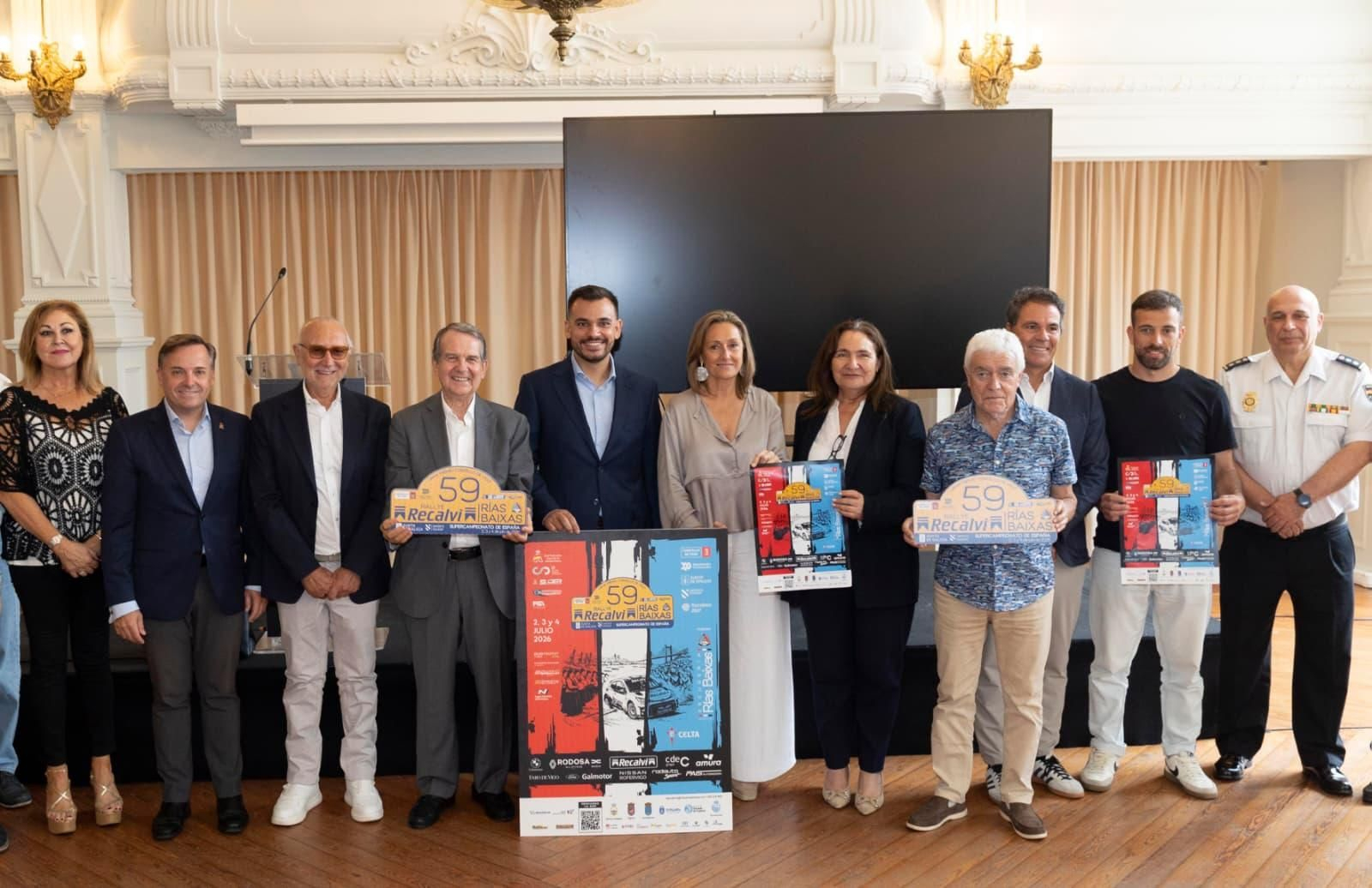 Unanimidad institucional la conseguida ayer por el Rally Rías Baixas en su presentación en la sede del Celta.