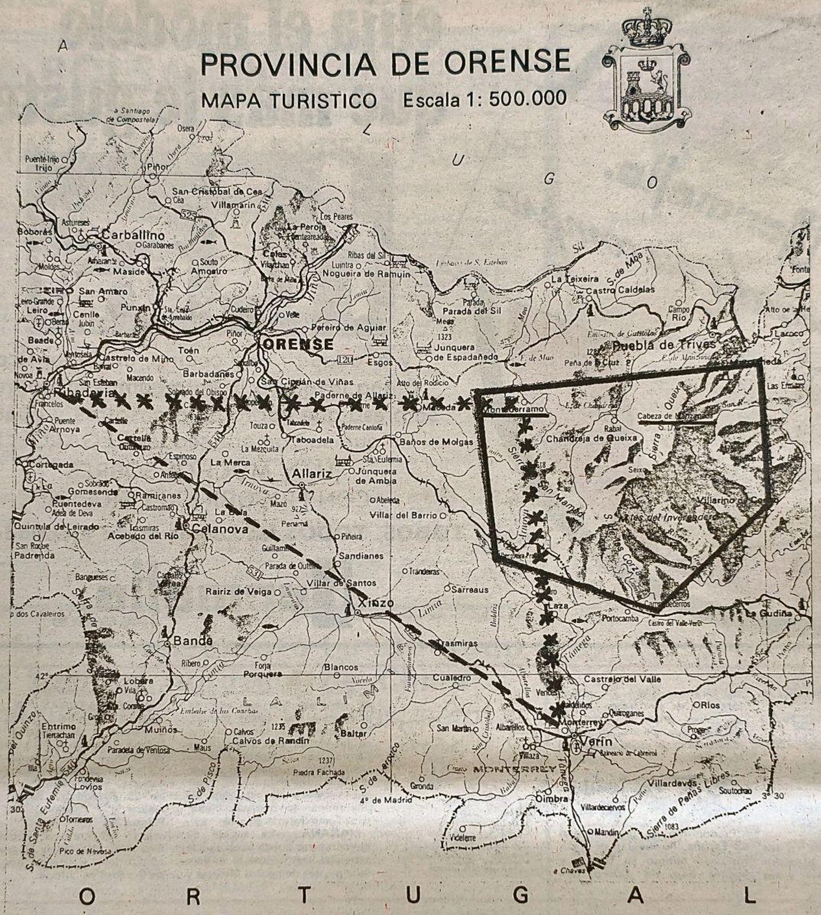 El cambio de ruta de los reyes para ver la sierra de San Mamed, reflejado en el plano.