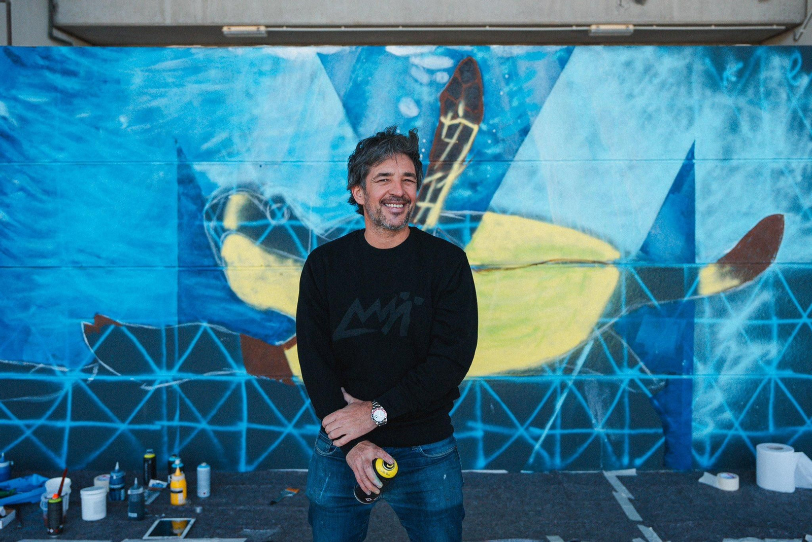 El artista balear en plena creación