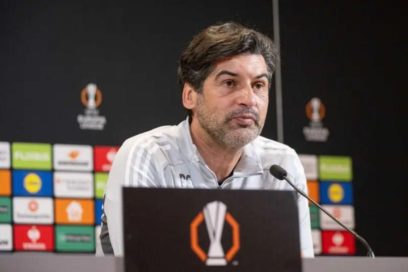 Paulo Fonseca, entrenador del Olympique de Lyon, dio una rueda de prensa ayer en Balaídos.