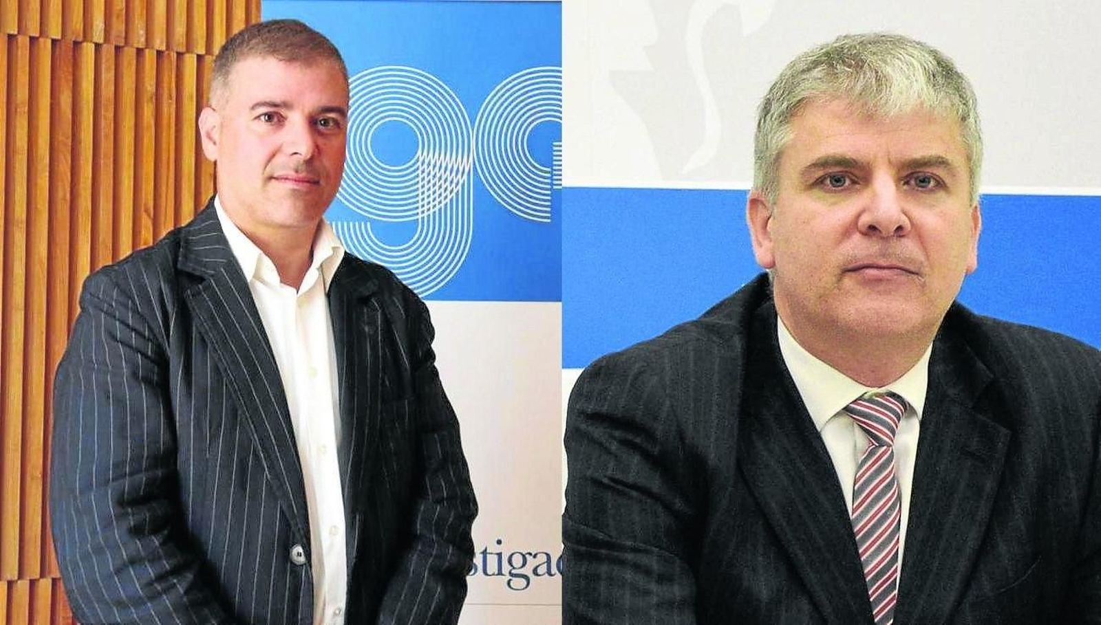 El investigador Carlos Lago. Al lado, el catedrático de Economía Aplicada, Santiago Lago