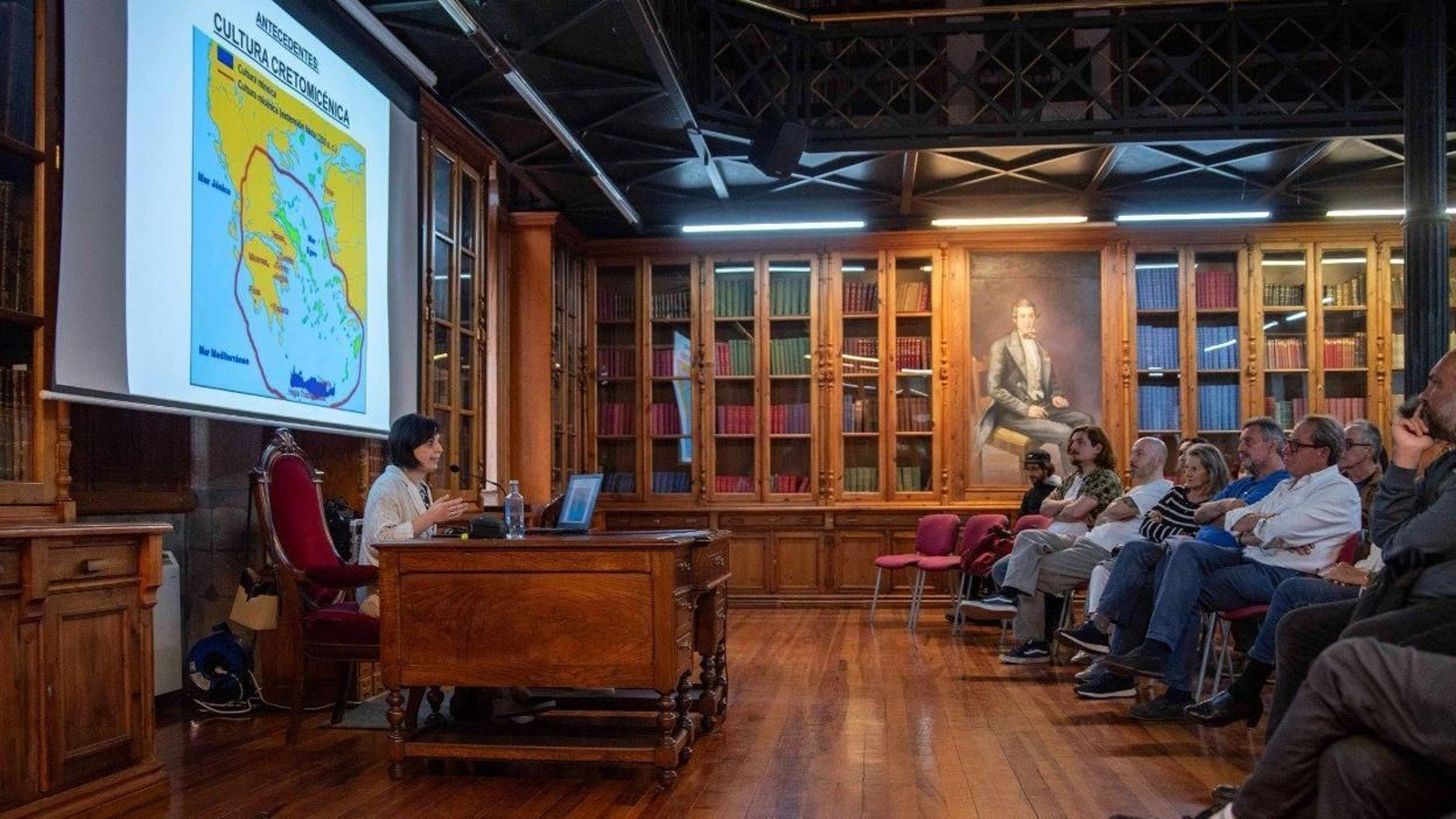 Sandra de Jesús, durante a súa charla onte nos “Venres da EMao”.