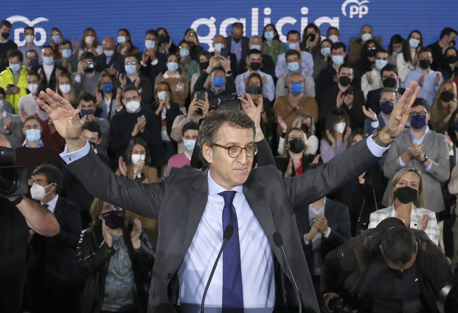 Feijóo, tras anunciar su candidatura al PP nacional.