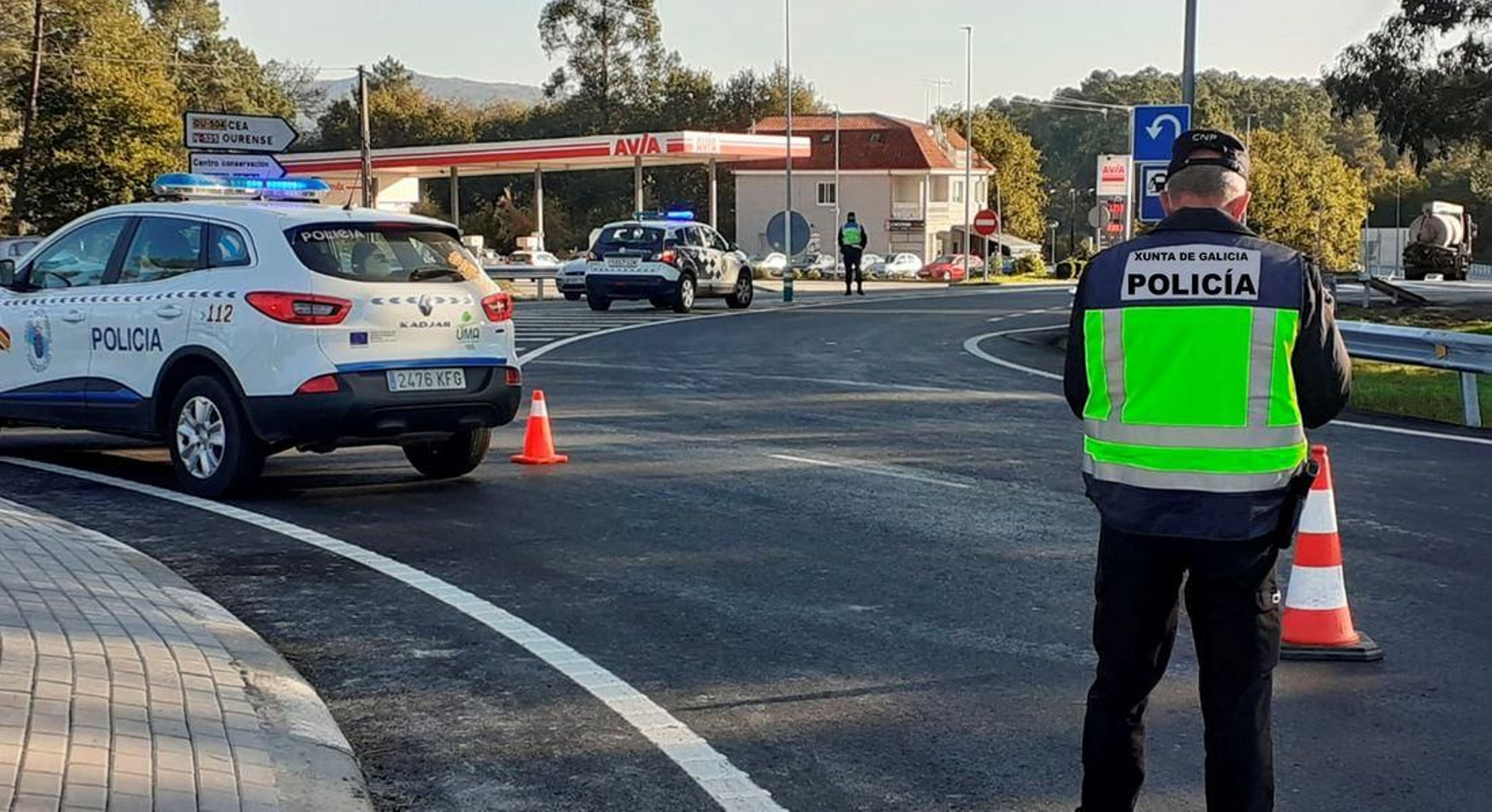 Control de accesos en Ourense por las restricciones covid.