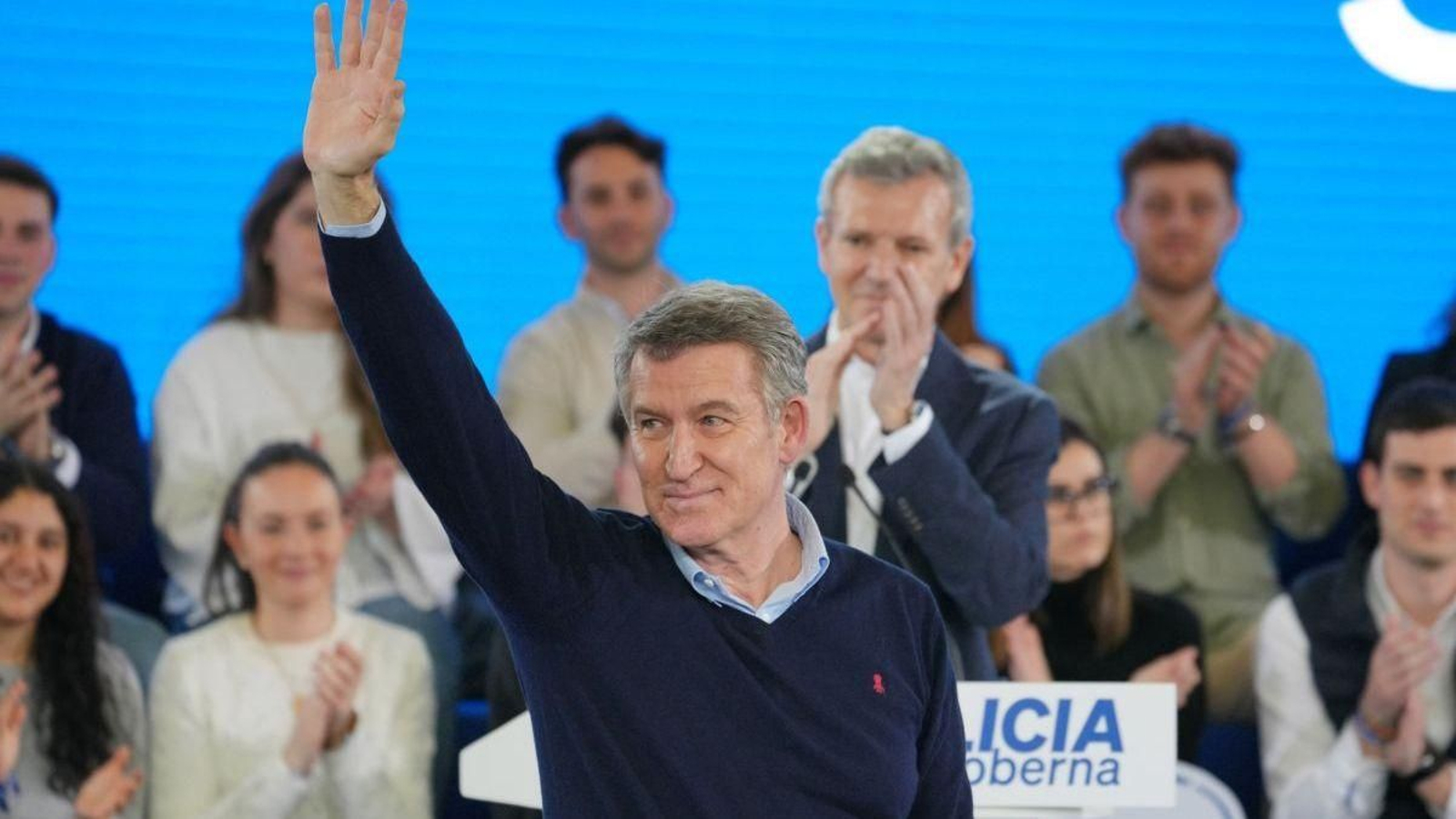 El presidente del Partido Popular, Alberto Núñez Feijóo, durante un acto del PP de Galicia el sábado.