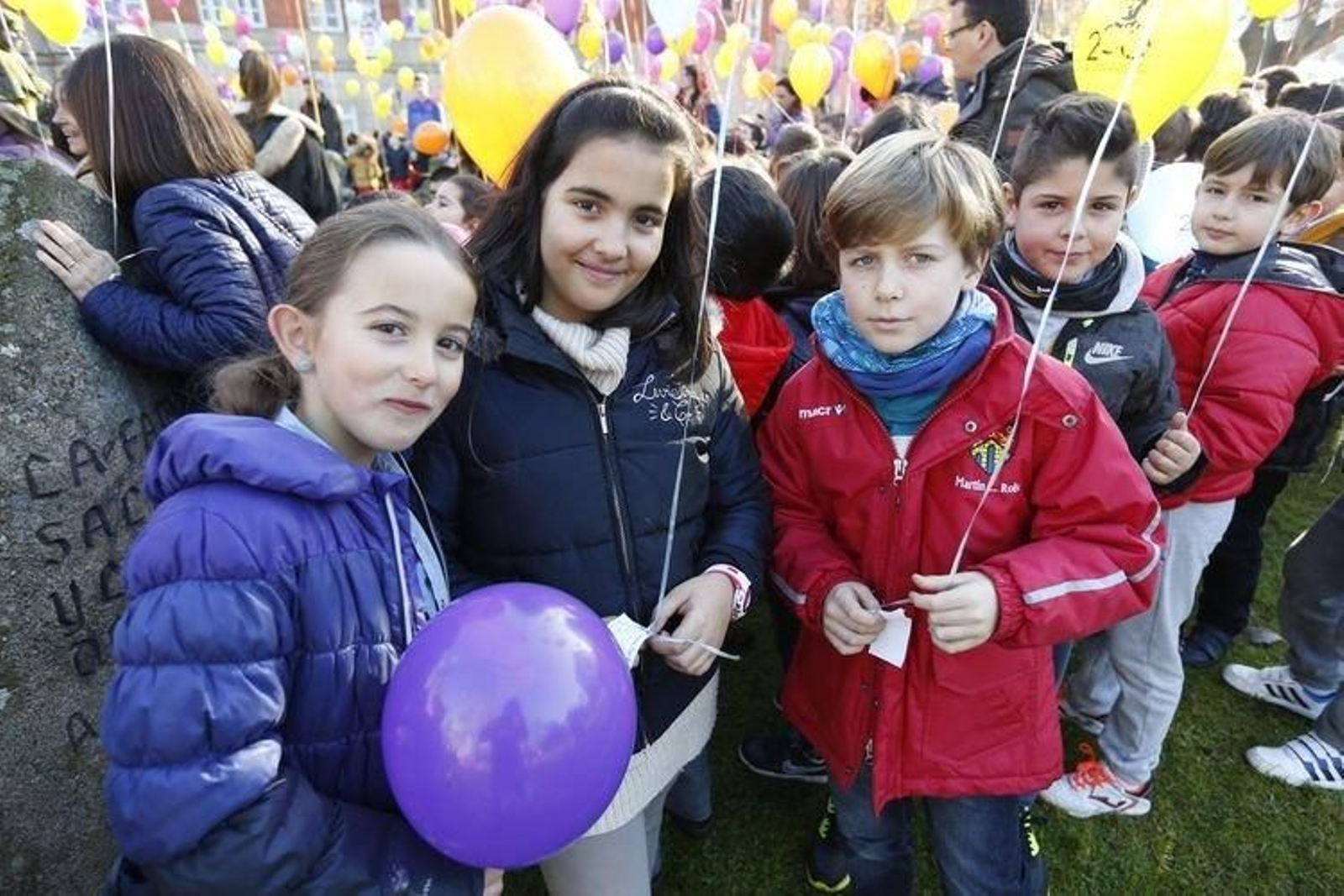 Ourense. 14-01-15. Local. Celebración do 200 aniversario de Don Bosco en Salesianos.
Xana, Alba, Esteban, Martín
Foto: Xesús Fariñas