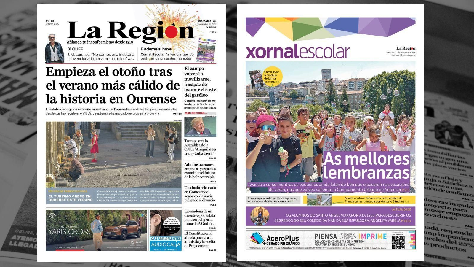 Los titulares de La Región de este miércoles, 23 de septiembre
