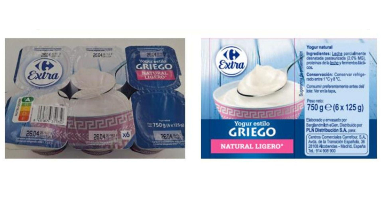 Yogur griego relacionado en esta alerta.