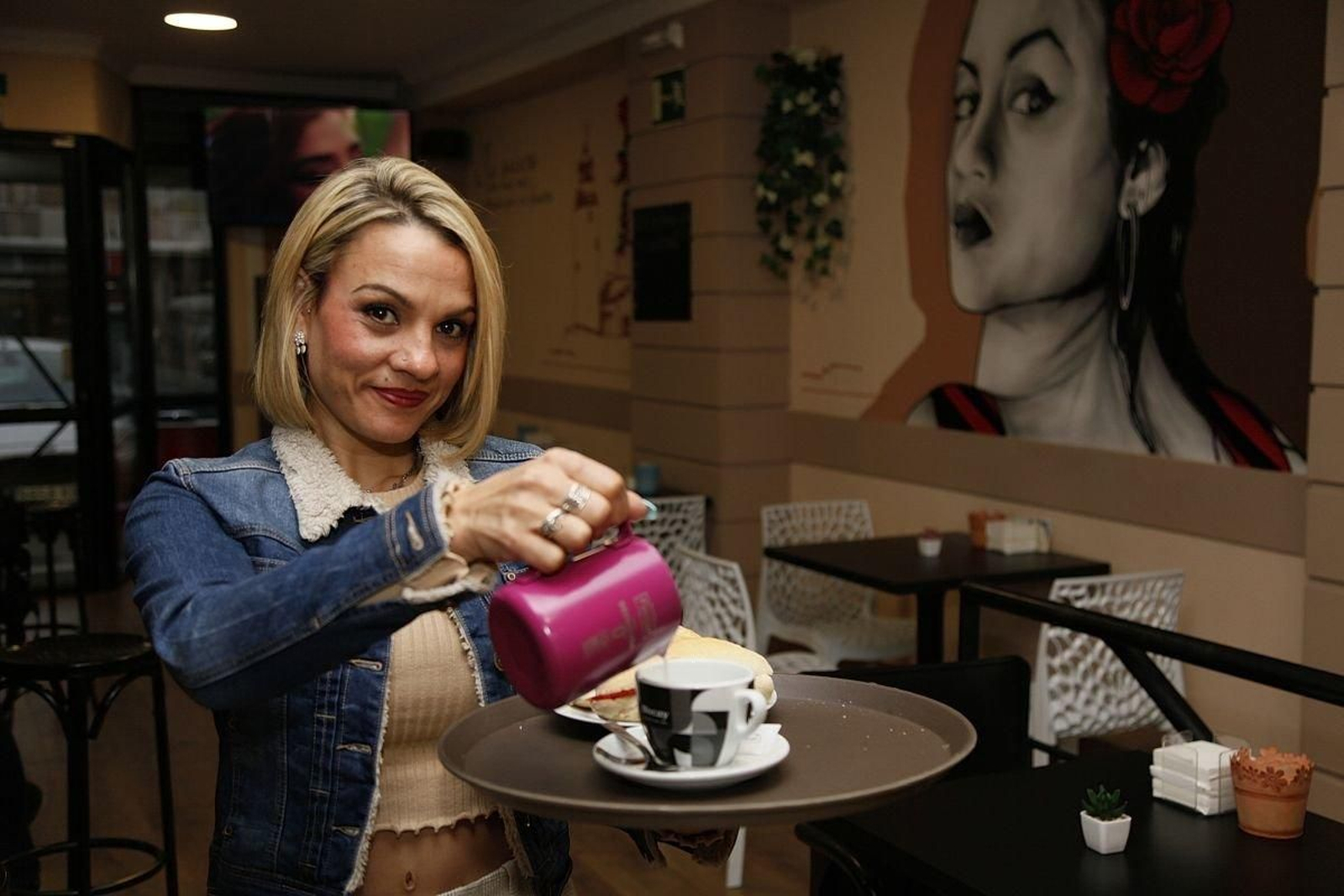 Raquel en “La Andaluza”, en la carretera de Vigo.