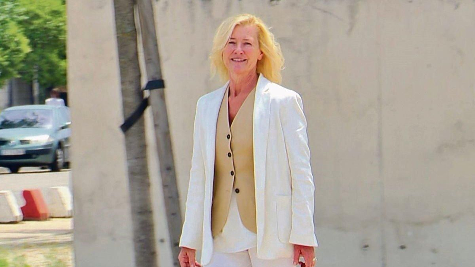 Ana Duato a su salida de la Audiencia de San Fernando de Henares, Madrid.