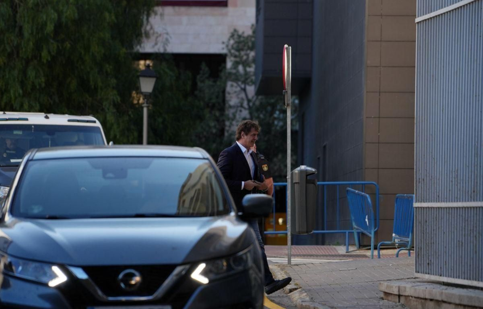 David Sánchez, a su llegada a la sexta jornada del juicio en Badajoz.