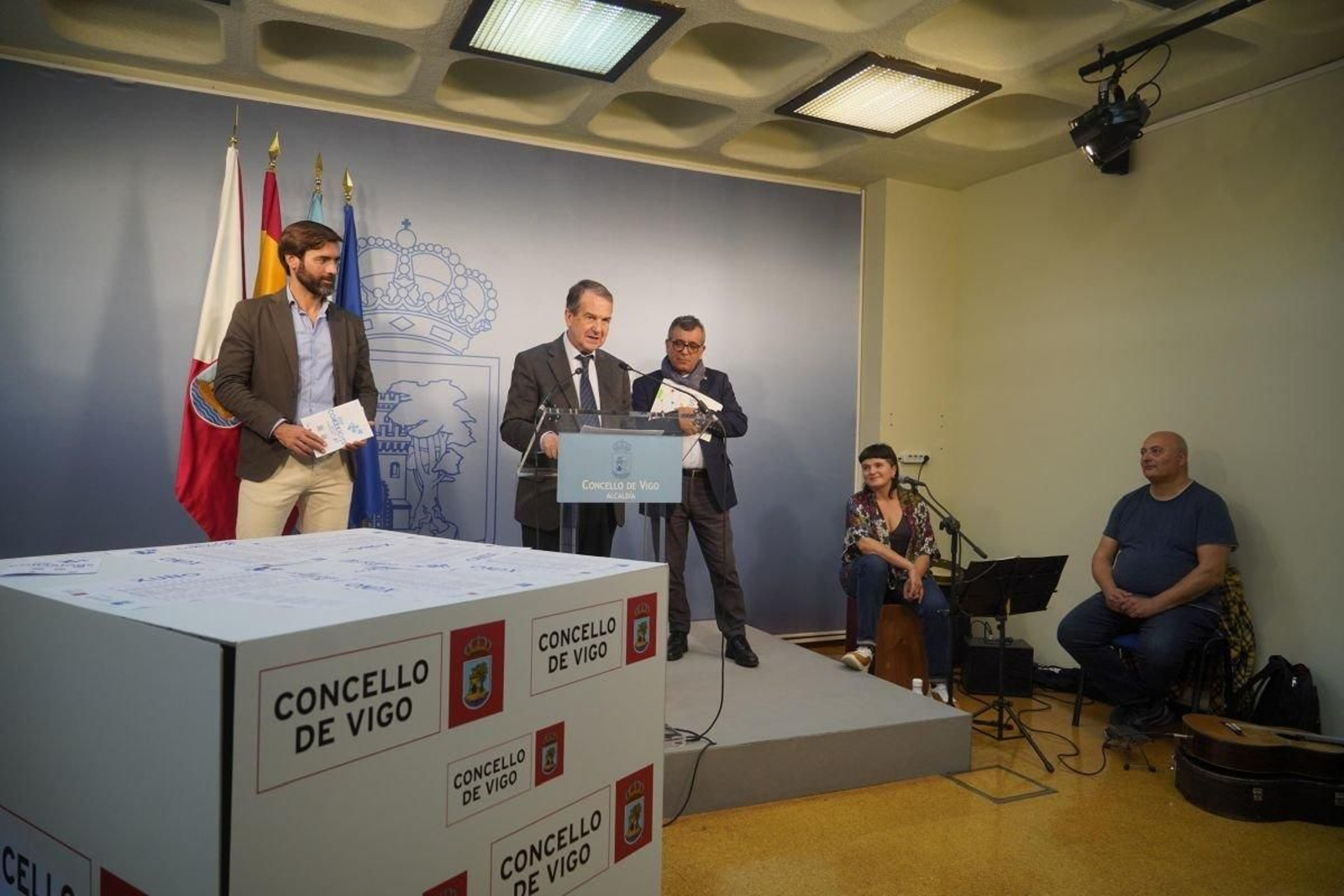 Abel Caballero, Felipe Estévez, Leni Pérez y  Ernesto Campos, ayer.