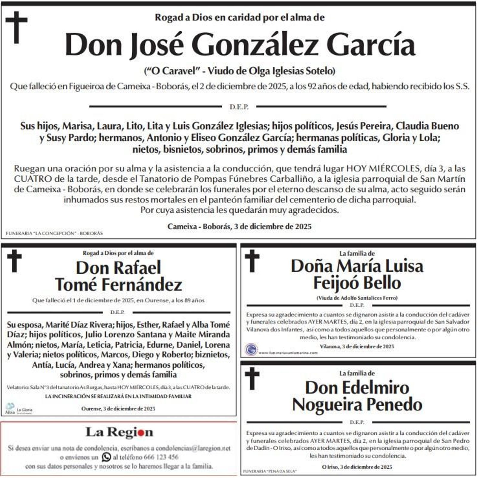 Las despedidas de este miércoles