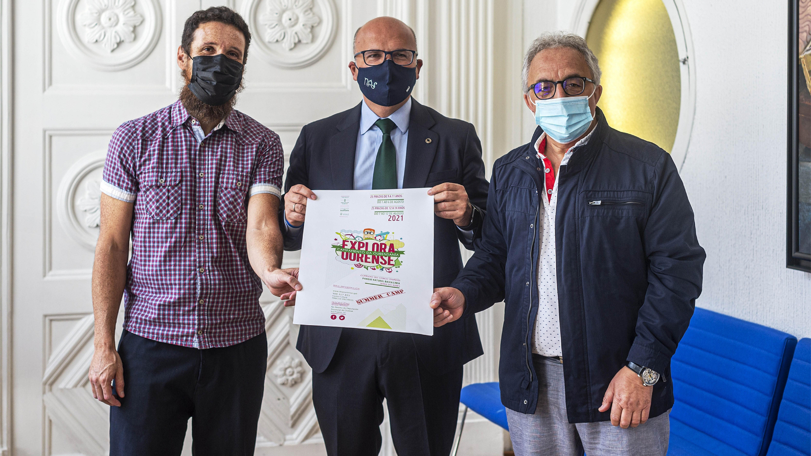 Paulo Vázquez, Manuel Baltar y Plácido Álvarez, en la presentación del Explora Ourense 2021.