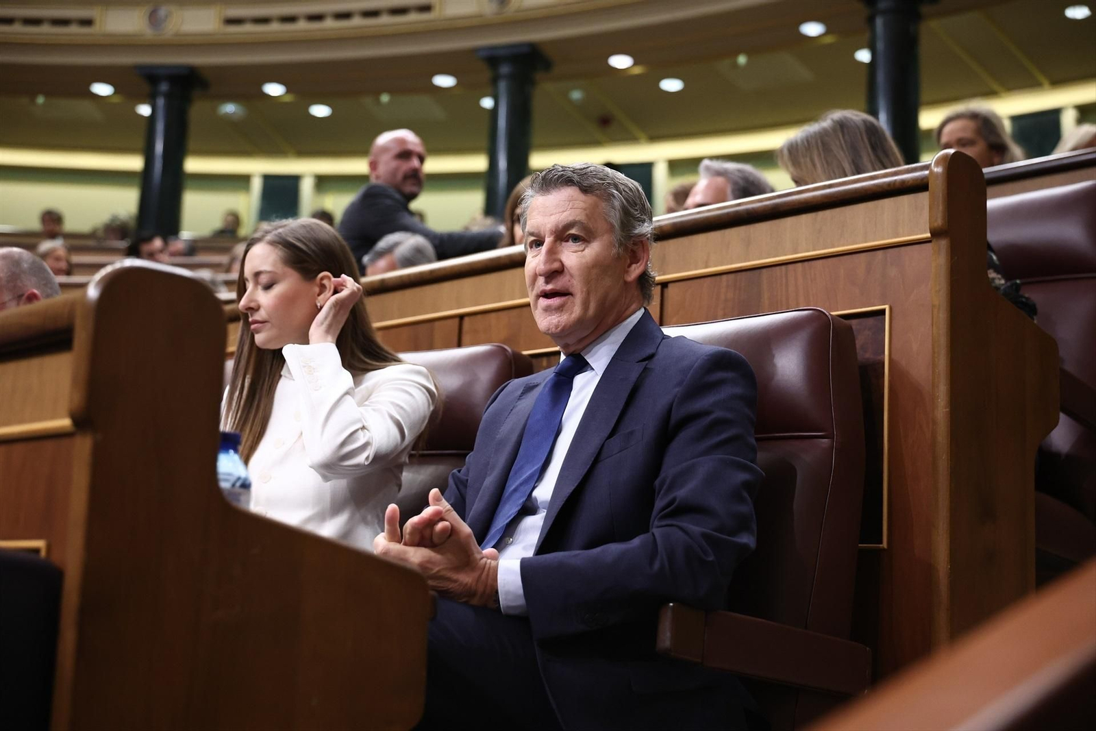 El presidente del Partido Popular, Alberto Núñez Feijóo, en el Congreso de los Diputados.