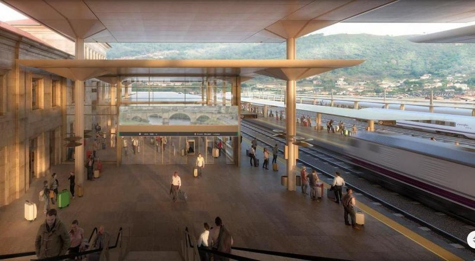 Recreación de la futura estación intermodal de Ourense.