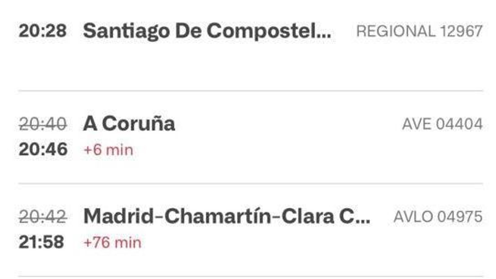 Horarios del AVE