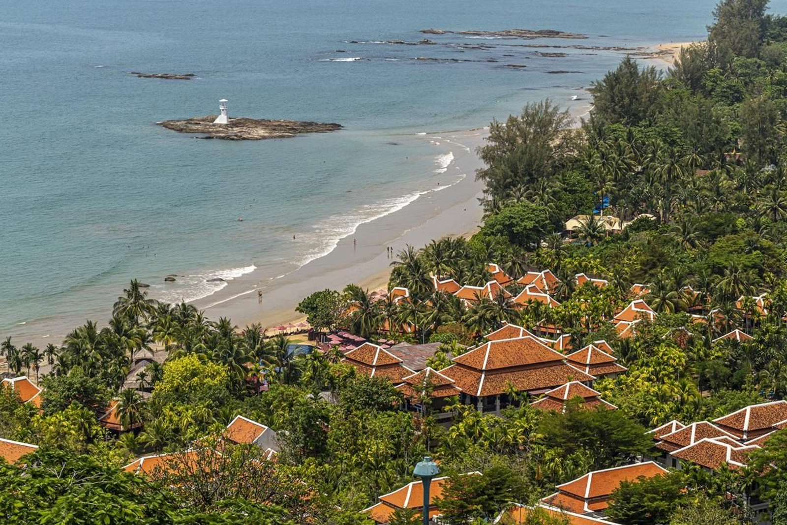 Vista aérea de propiedades en la zona de Canggu (Bali)