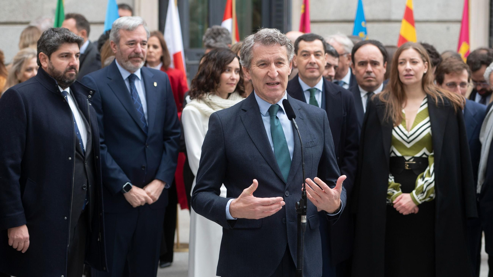 El presidente del PP, Alberto Núñez Feijóo, durante el acto institucional por el Día de la Constitución, en el Congreso de los Diputados, a 6 de diciembre de 2025, en Madrid (España)