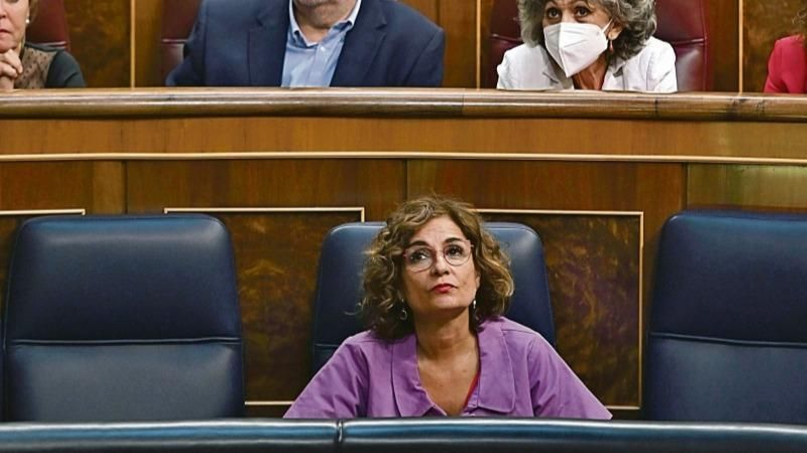 María Jesús Montero, en su escaño durante el Debate del estado de la Nación.