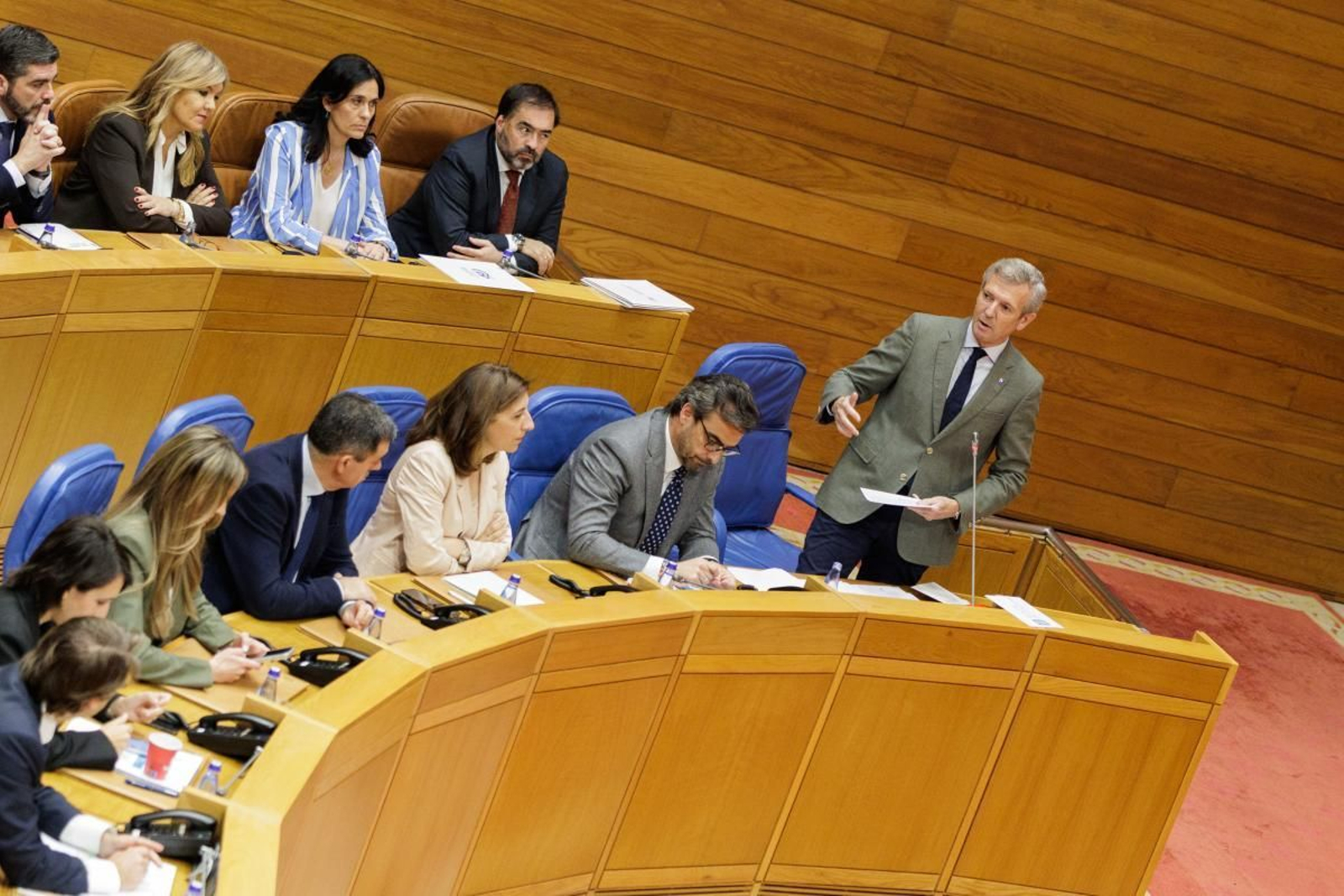 Alfonso Rueda, onte, durante o debate parlamentario.