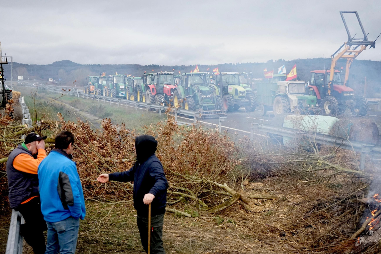 Bloqueo de la A-52 durante la jornada del domingo