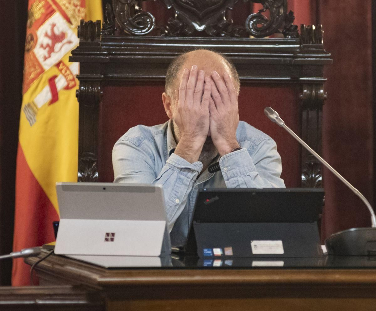 Jácome, durante el pleno extraordinario.