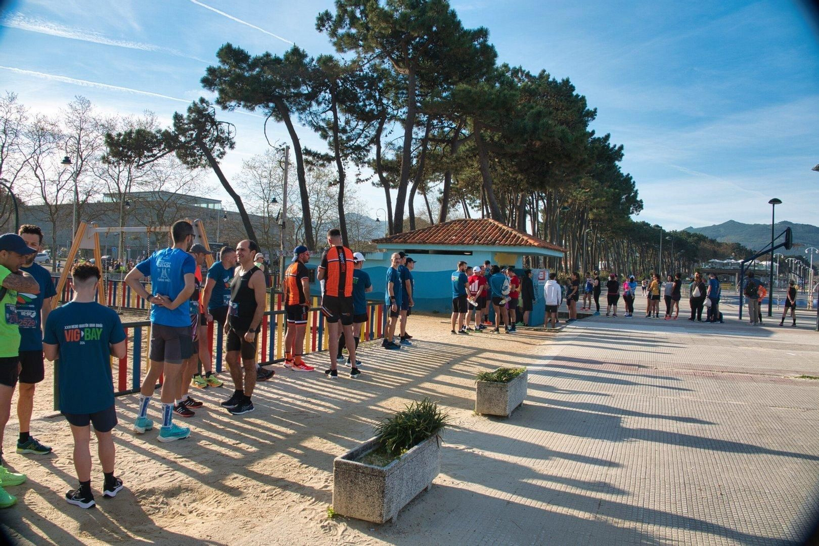 Última parada en el baño antes de correr.