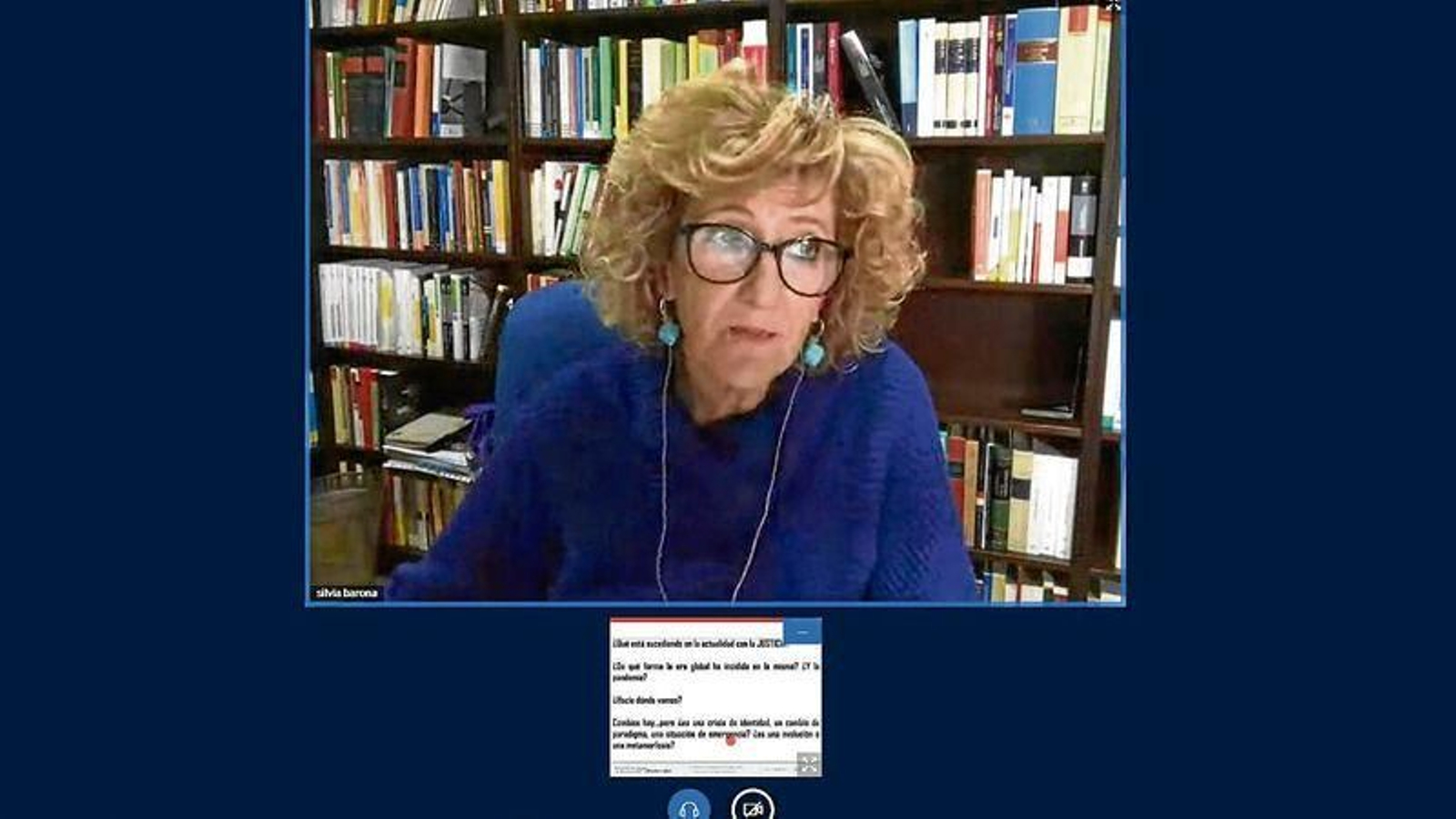 Silvia Barona, durante su intervención a través del Campus Remoto de la UVigo.
