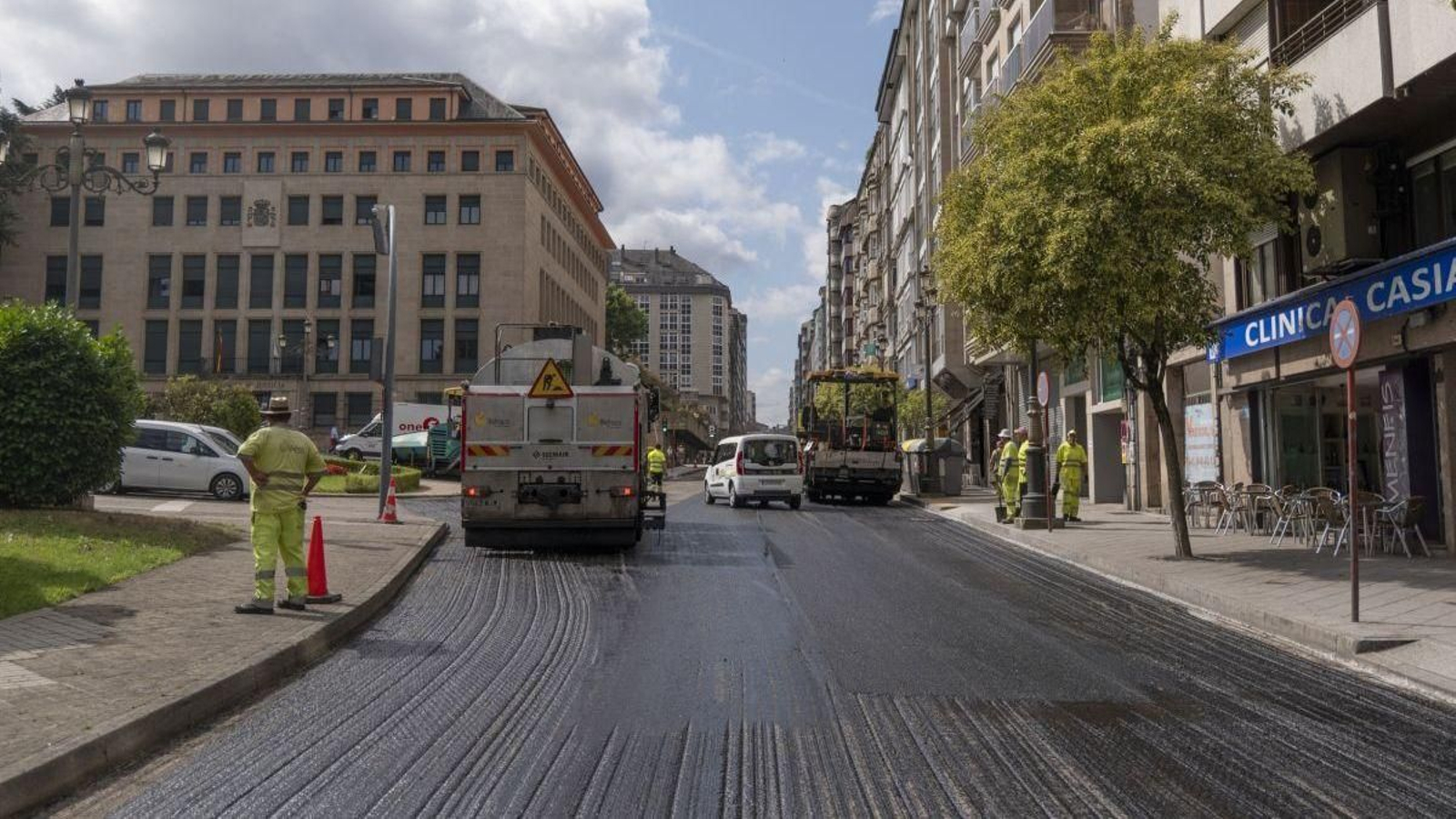 O asfaltado no Progreso, no primeiro treito, xa rematado.
