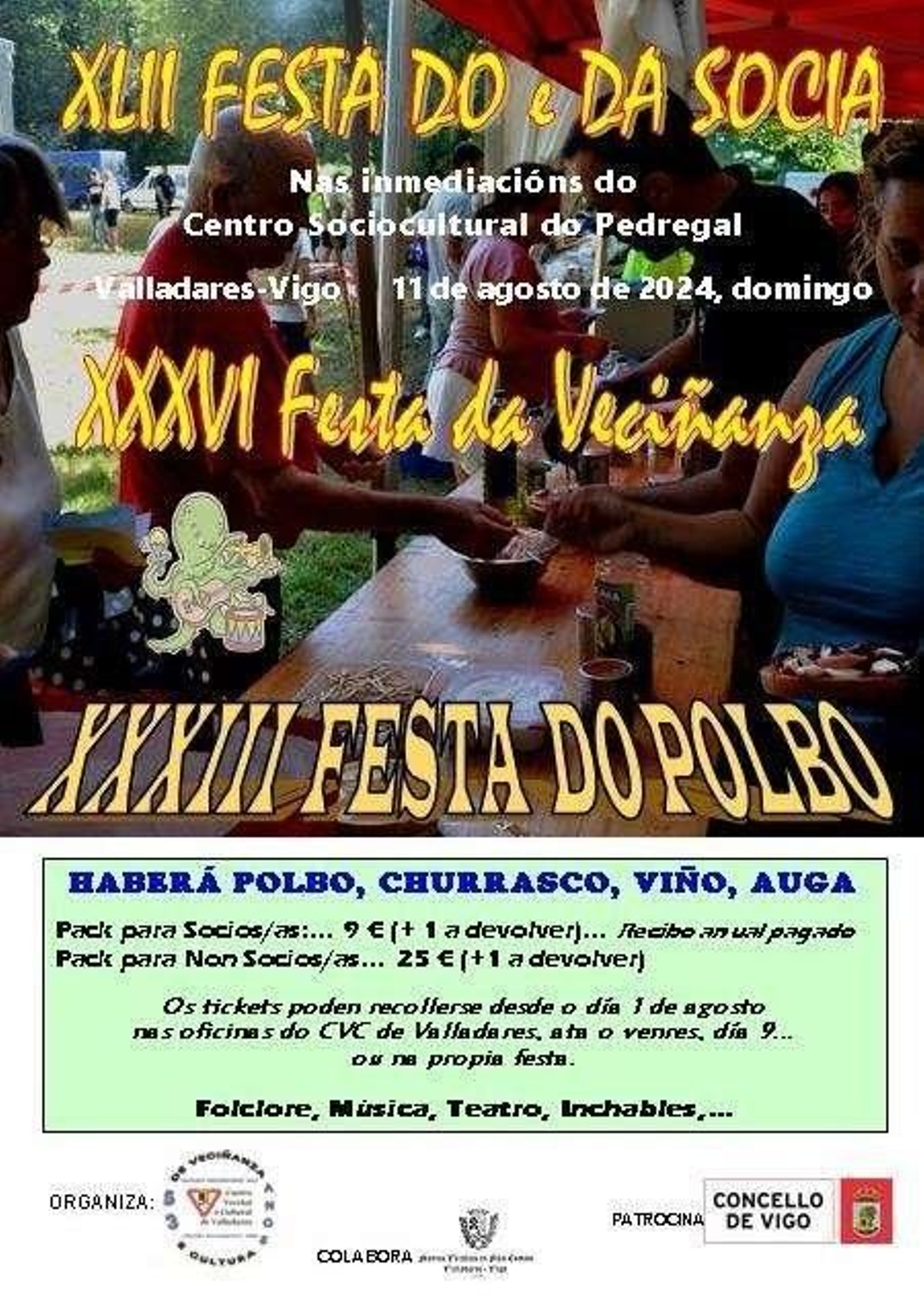 Cartel de la Fiesta Vecinal del Monte de la Asociación de Vecinos de Valladares 2024. // EP