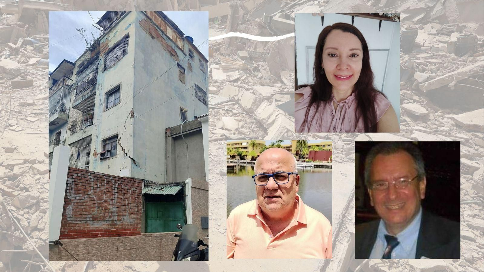 Daños en la casa de Angélica Pérez, en El Paraíso, Libertador. A la derecha Angélica Pérez y abajo Paolo Ciarrochi respectivamente Mario López.