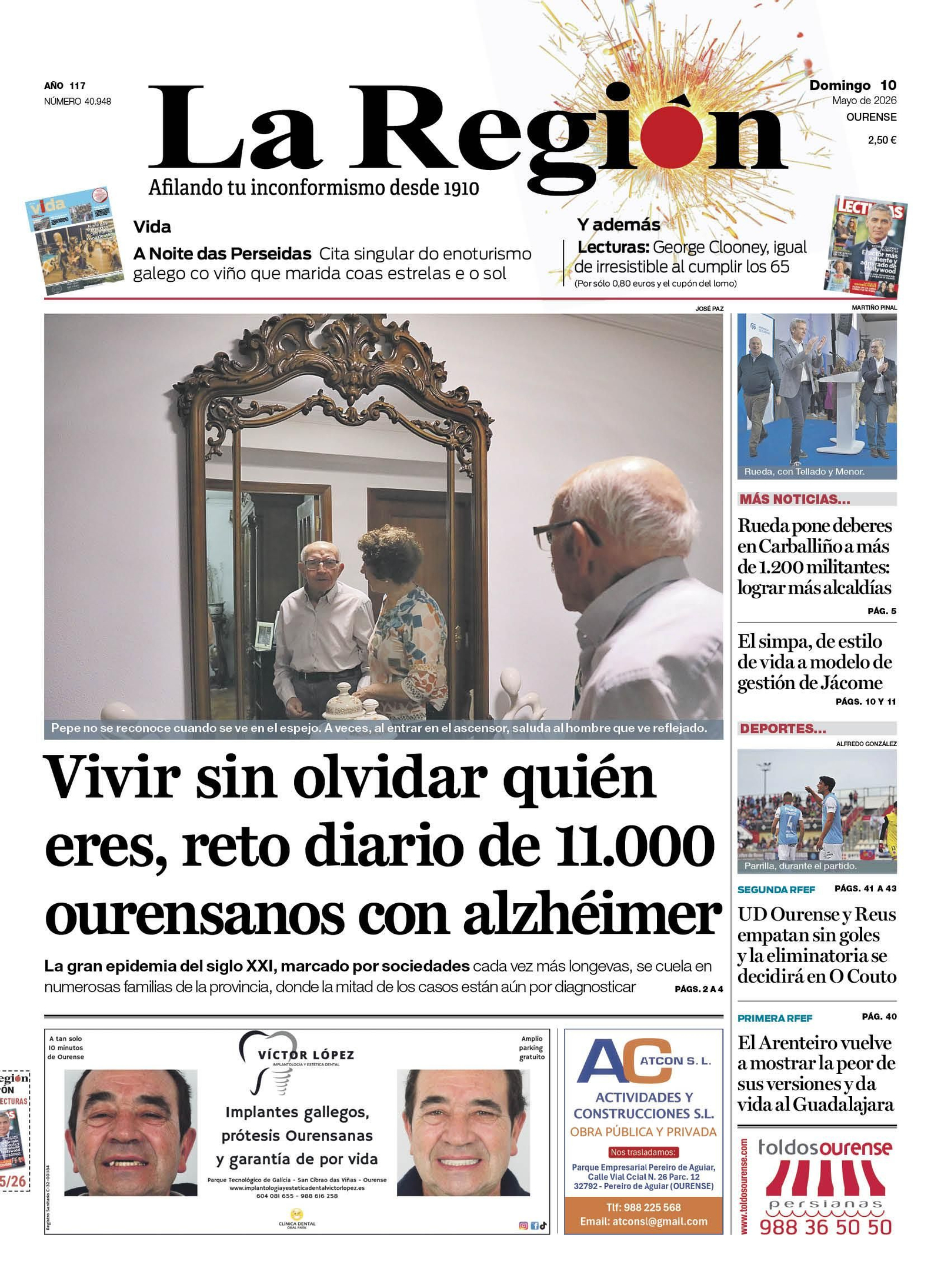 La portada de La Región.