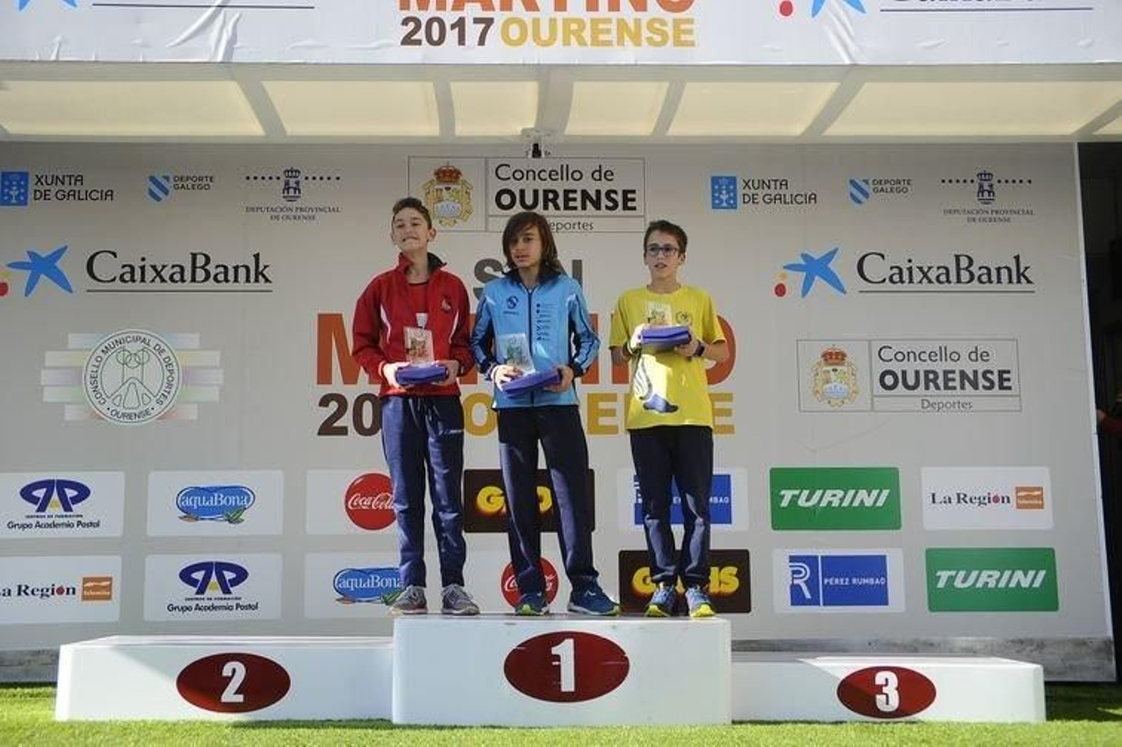 SUB 16 MASCULINA/ Martín Rivera, Hugo García y Antón Martínez.