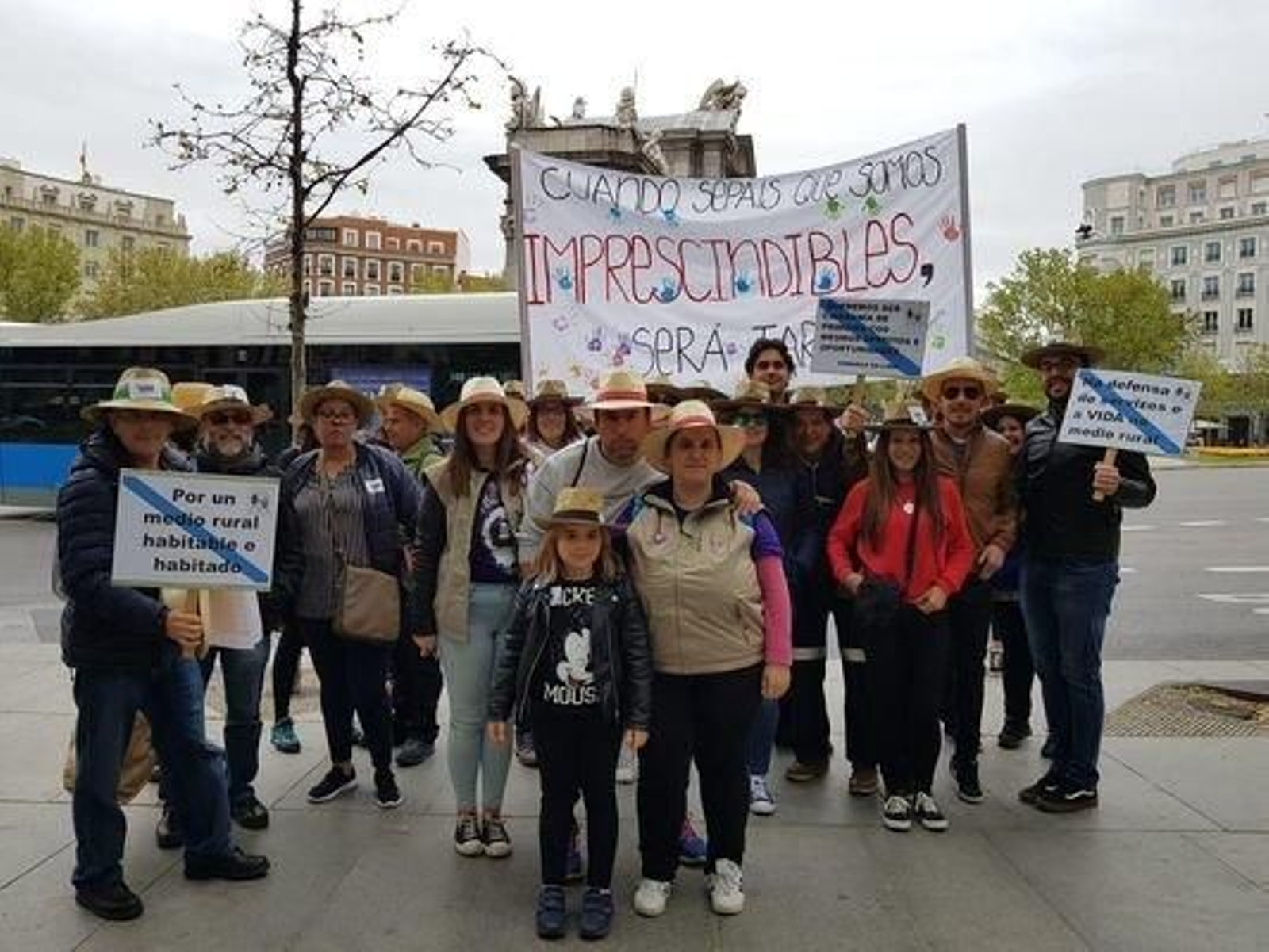 Parte de la delegación ourensana en la manifestación.