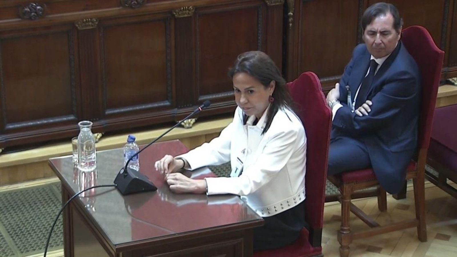 La expresidenta de Adif Isabel Pardo de Vera, durante su declaración como testigo en el Tribunal Supremo en el juicio de las mascarillas