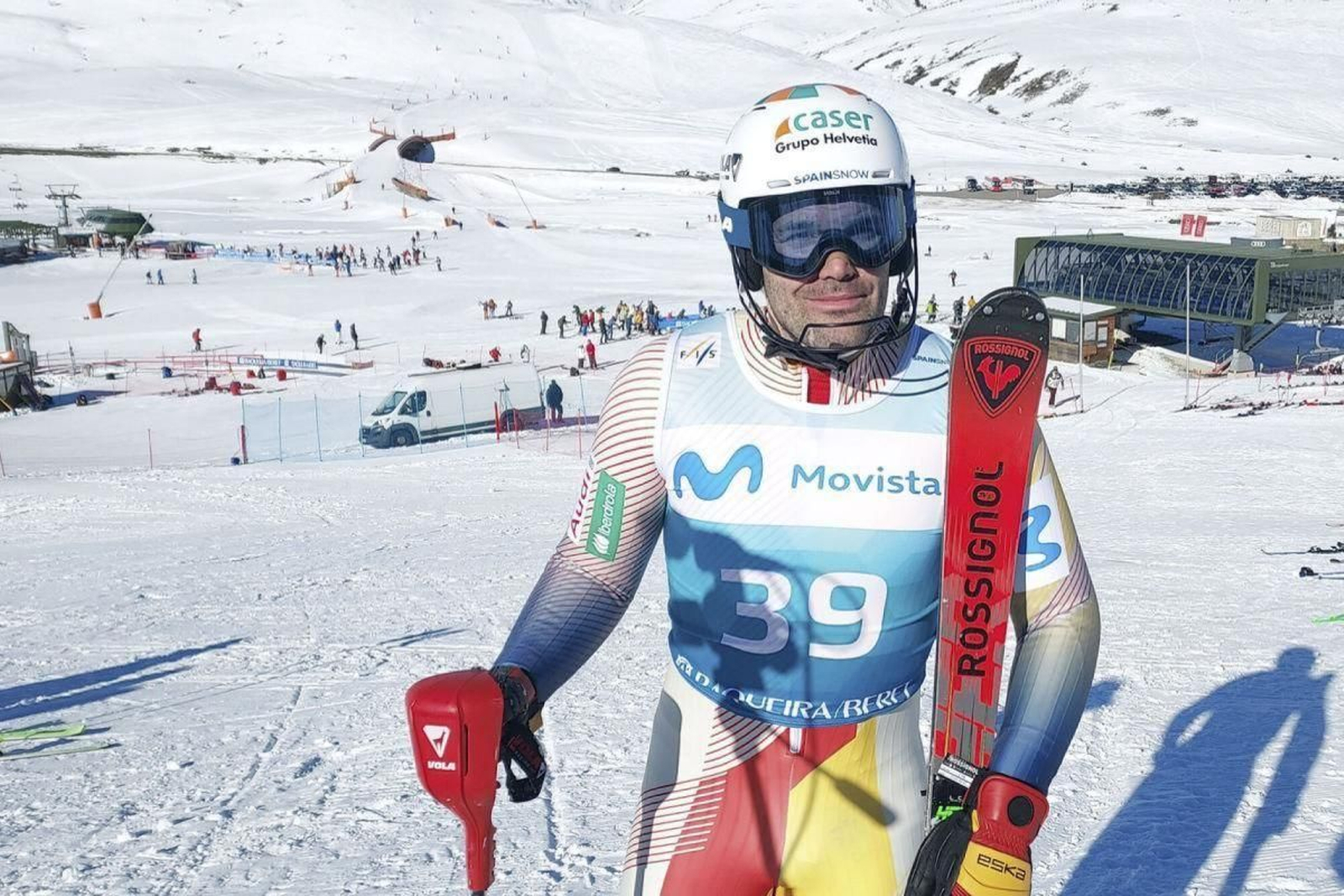 El esquiador español Quim Salarich, antes de competir.