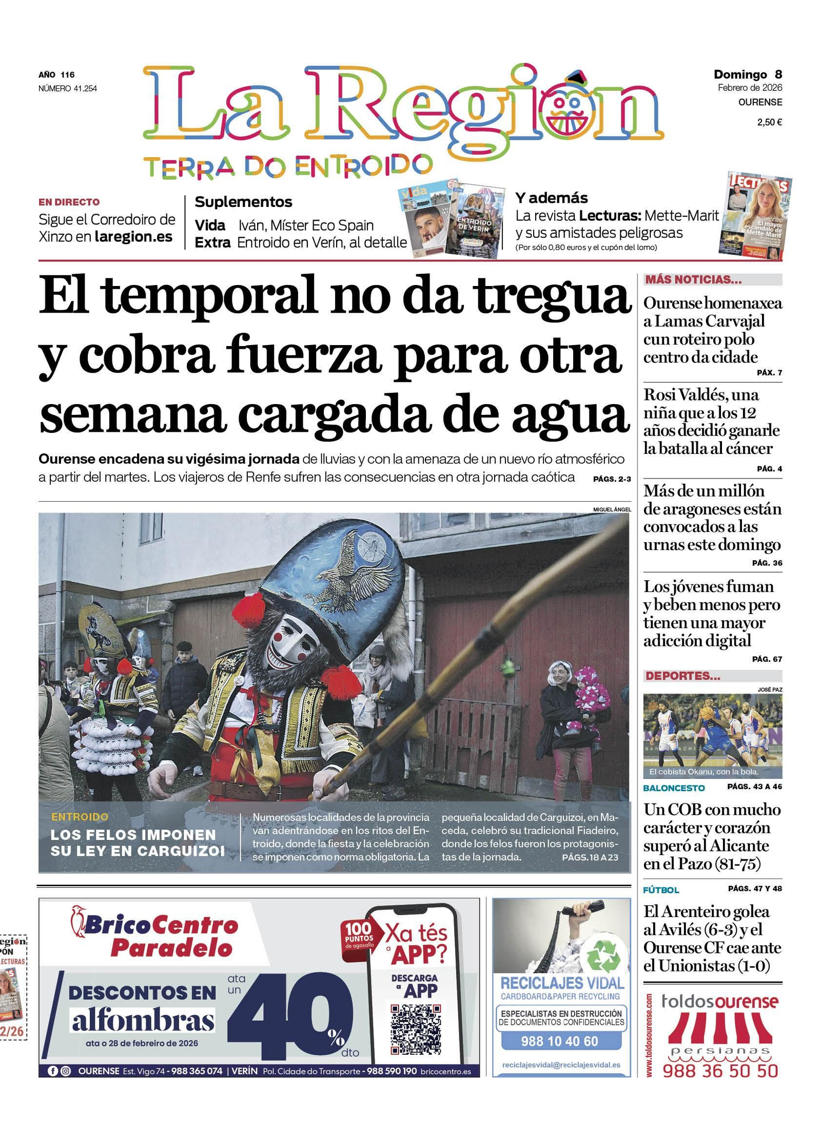 La portada de La Región.