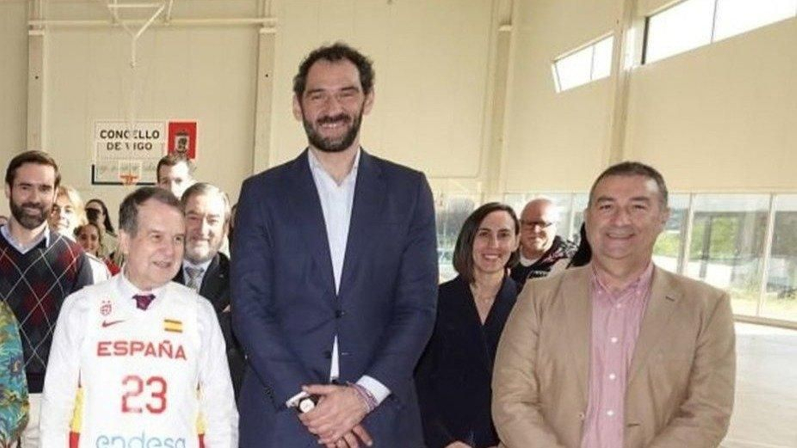 Abel Caballero, Garbajosa y Miguel Méndez, en la concentración de 2023.