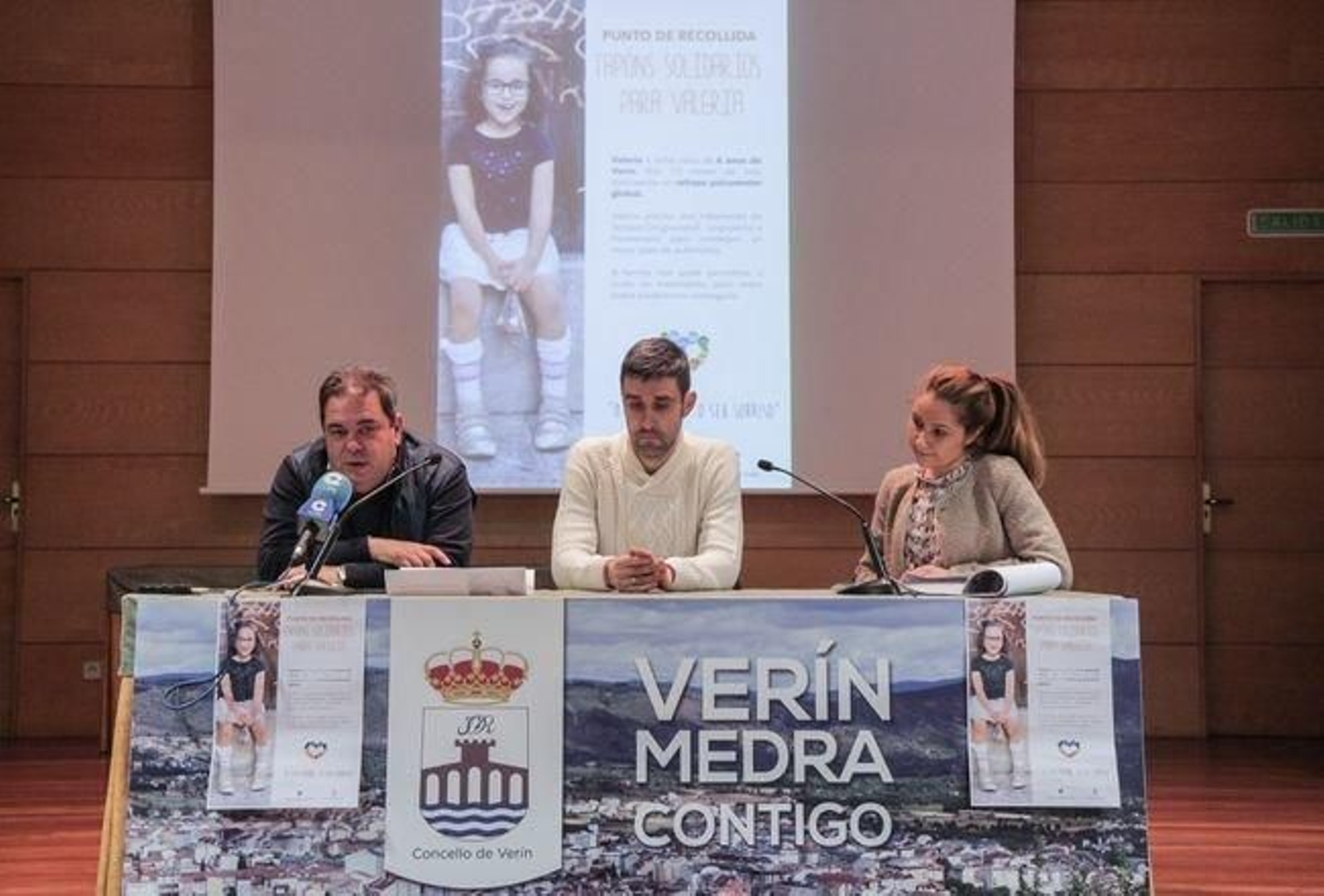 Gerardo Seoane, Jorge de Dios, padre de Valeria, y Noelila Romero, de la Fundación Amigos de Galicia.