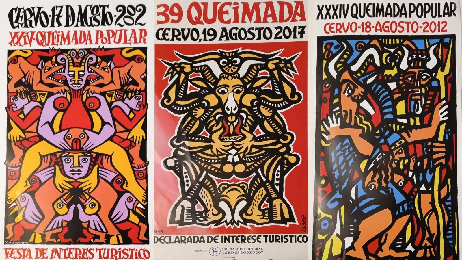 Algunos de los carteles de Xosé Vizoso.