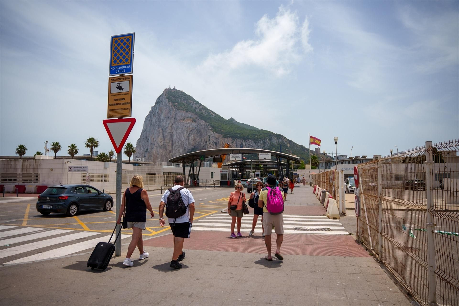 Imágenes de la frontera entre España y Gibraltar