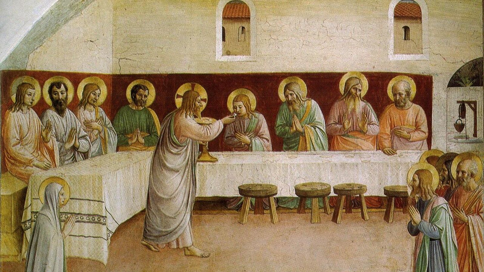 Más detalles Comunión de los apóstoles, fra Angelico, 1440-1442.