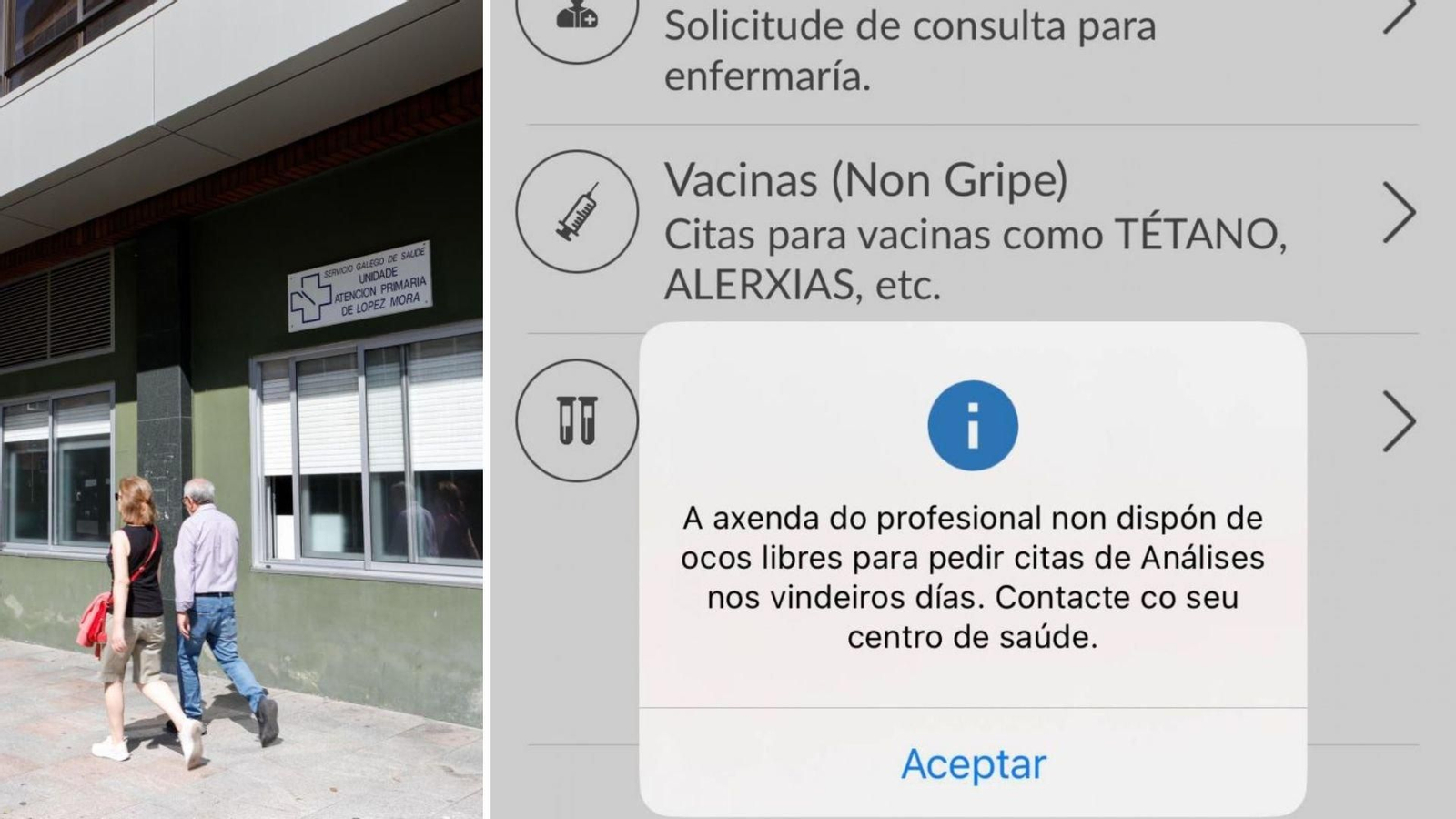 El centro de salud de la calle López Mora está citando para dentro de tres semanas.