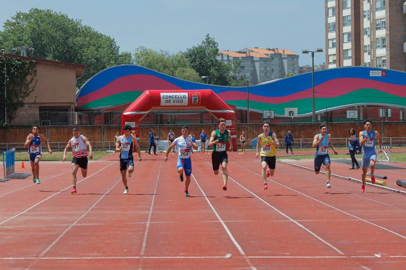 Campeonato Gallego de atletismo, en la pista de Balaídos.