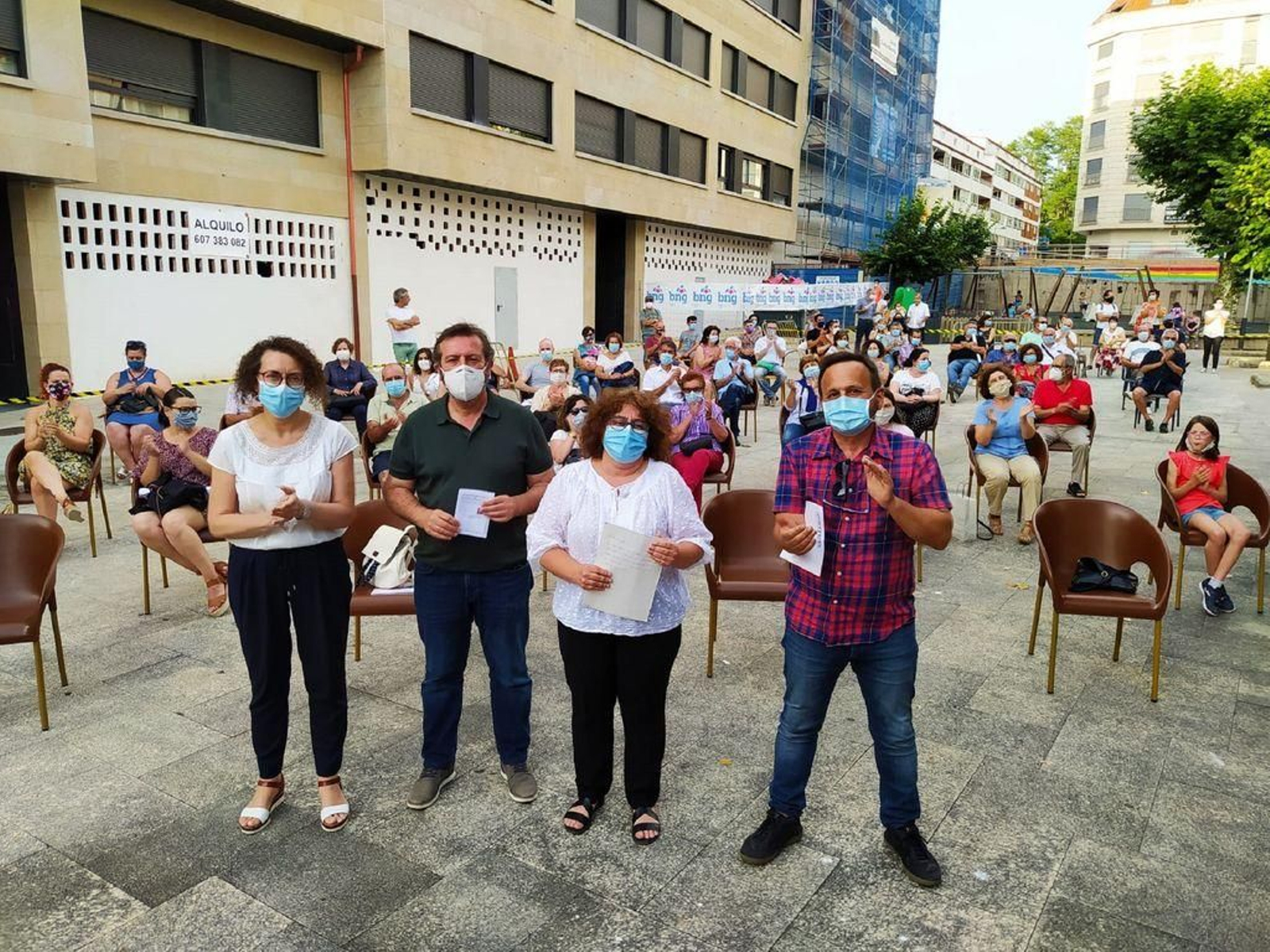 Luís Bará, onte no acto do Bloque celebrado en O Porriño.