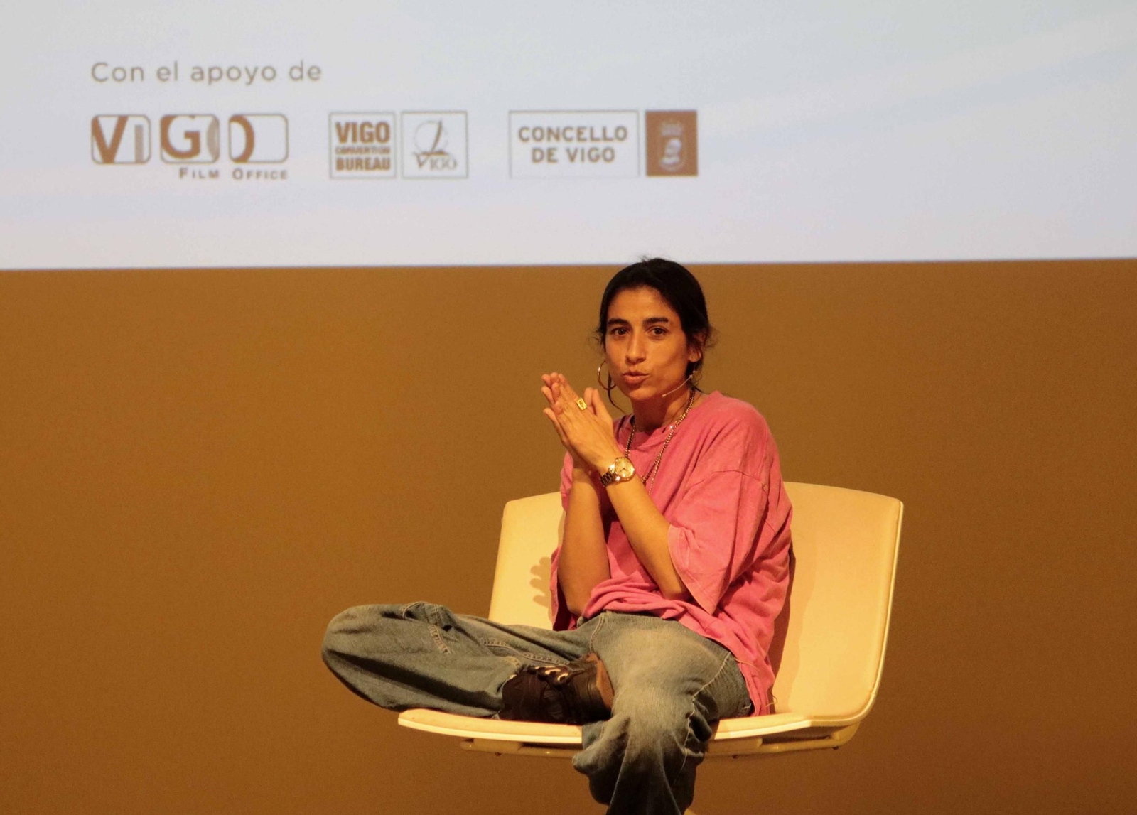 Carolina Yuste participó ayer en la proyección comentada de “La Infiltrada”.